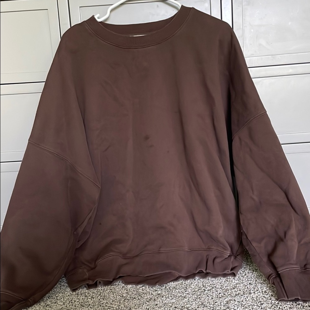 Tuff Athletics Women's Brown Crew Neck Sweater
